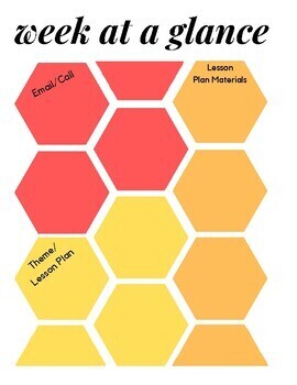 Preview of Hexagon- Week at a Glance/Bullet Journal- SLP