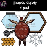 Hexagon objects clipart