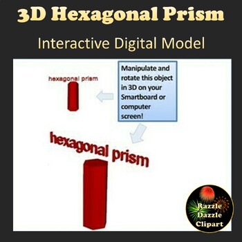 Preview of Hexagonal Prism 3D Shape Digital Model for Smartboards or Whiteboards
