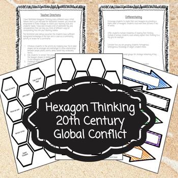 Preview of Hexagonal Thinking - 20th Century Global Conflict - Premade, engaging project
