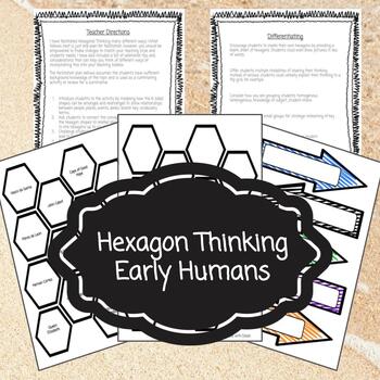 Preview of Hexagonal Thinking - Early Humans - Premade, differentiated engaging project