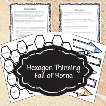 Preview of Hexagonal Thinking - Fall of Rome - Premade, differentiated engaging project