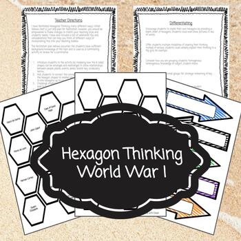 Preview of Hexagonal Thinking - World War I - Premade, differentiated engaging project