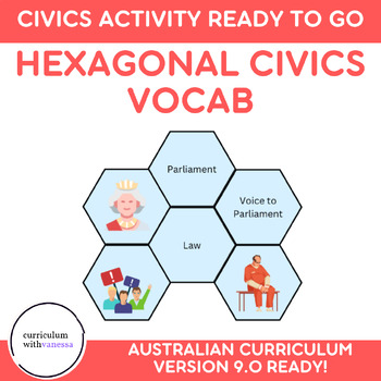 Preview of Hexagonal Vocab CIVICS Activity - Brainstorm, Revision, Introduction Practice