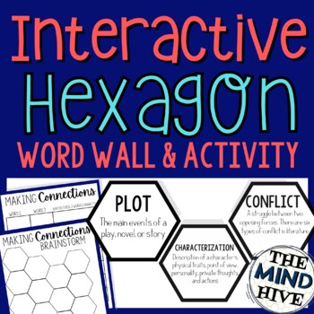 Preview of Hexagon Word Wall and Activity for Plot Diagram, Conflict, and Characterization