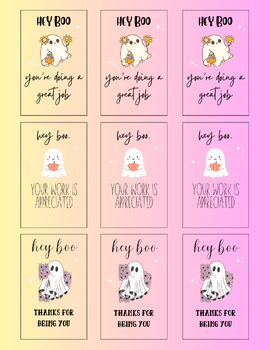Preview of Hey Boo {Halloween Affirmation Cards & Tags}