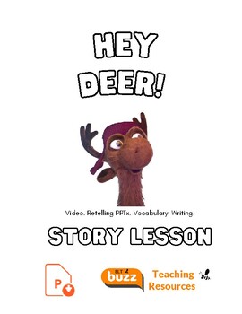 Preview of Hey Deer. Animation. Video Lesson. Christmas. Story. Writing. Vocabulary. ELA.