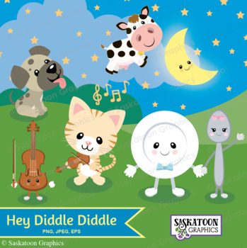 Preview of Hey Diddle Diddle Cat Fiddle - Story Book Nursery Rhymes by Saskatoon Graphics