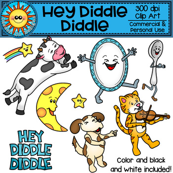 hey diddle diddle clipart