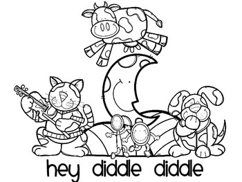 Hey Diddle Diddle Coloring Sheet by Emily Lowery | TpT