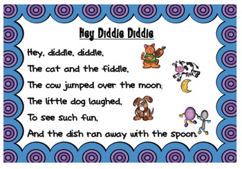 Hey Diddle Diddle Nursery Rhyme by Mrs Gray Loves Learning | TpT