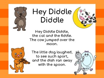 Hey Diddle Diddle Nursery Rhyme by Bubba's momma | TpT