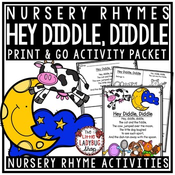 Preview of Hey Diddle Diddle Nursery Rhyme Activities for Kindergarten, Pre-School
