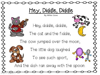 Hey, Diddle, Diddle Nursery Rhyme Activities by My Primary Squad