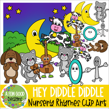 Hey Diddle Diddle Nursery Rhyme Clip Art by A Few Good Designs by ...