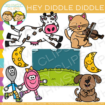 Hey Diddle Diddle Clip Art: Nursery Rhyme Clip Art by Whimsy Clips
