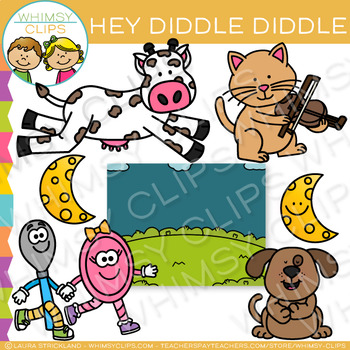 Preview of Hey Diddle Diddle Nursery Rhyme Story Clip Art