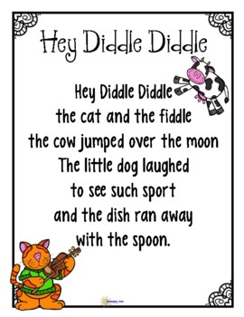 Hey Diddle Diddle Nursery Rhyme- Literacy Pack | TPT