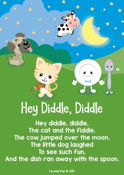 Hey Diddle, Diddle Nursery Rhyme Worksheets and Activities by Lavinia Pop
