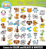 Hey Diddle Diddle Storybook Doodles Clipart Set {Zip-A-Dee