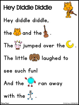 Hey Diddle Diddle Nursery Rhyme Activities Craft Pocket Chart Poem ...