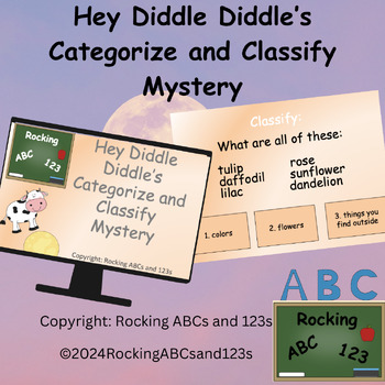 Preview of Hey Diddle's Categorize, Classify Mystery Reading Comprehension Digital Game