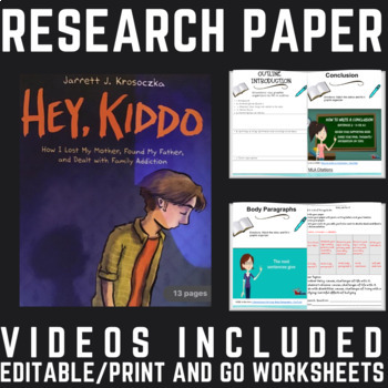 Preview of Hey Kiddo Jarret Krosoczka Research Paper Unit