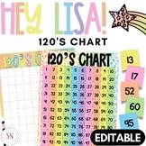 Hey Lisa! Bright & Happy 120's Chart | Editable | *NEW