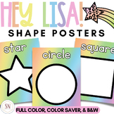 Hey Lisa! Bright & Happy 2D & 3D Shapes Posters | Editable | *NEW