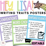 Hey Lisa! Bright & Happy 6+1 Writing Traits Posters | Edit