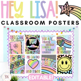 Hey Lisa! Bright & Happy Classroom Posters | Editable | *NEW
