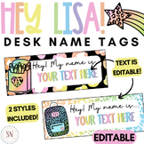 Hey Lisa! Bright & Happy Desk Name Plates | Editable | *NEW