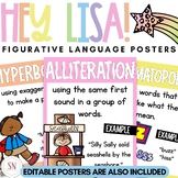 Hey Lisa! Bright & Happy Figurative Language Posters | Edi