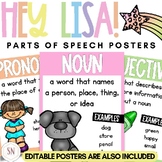 Hey Lisa! Bright & Happy Grammar – Parts of Speech Posters