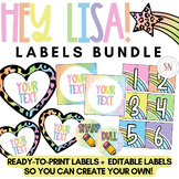 Hey Lisa! Bright & Happy Labels Templates | Editable | *NEW