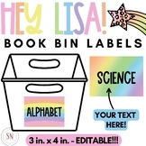Hey Lisa! Bright & Happy Library Book Bin Labels | Editabl