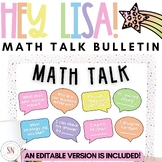 Hey Lisa! Bright & Happy Math Talk Bulletin | Editable | *NEW
