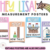 Hey Lisa! Bright & Happy Measurement Posters | Editable | *NEW