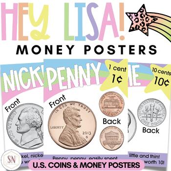 Preview of Hey Lisa! Bright & Happy Money Posters | Editable | *NEW