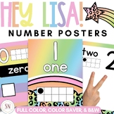 Hey Lisa! Bright & Happy Number Posters | Editable | *NEW