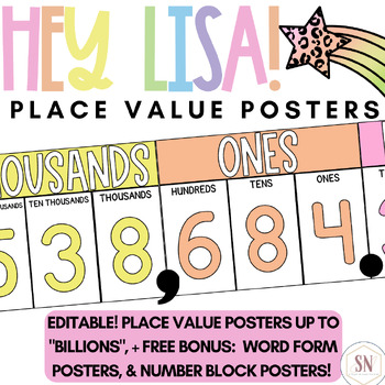 Preview of Place Value Posters | Place Value Chart | Editable Place Value With Decimals