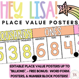 Place Value Posters | Place Value Chart | Editable Place V