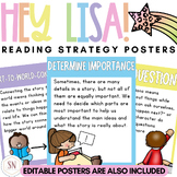 Hey Lisa! Bright & Happy Reading Strategy Posters | Editab