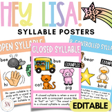 6 Syllables Types Posters | Syllables Bulletin Board Sylla