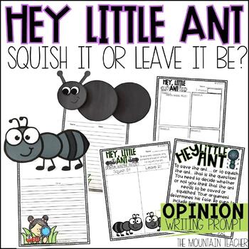 Preview of Hey Little Ant Opinion Writing Prompt, Ant Craft and Spring Bulletin Board