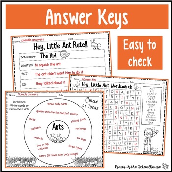 Hey, Little Ant - Read and Respond Activities by Kraus in the Schoolhouse