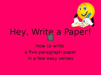 Preview of Hey, Write a Paper! (How to Write a 5 Paragraph Essay Song) Instrumental Version