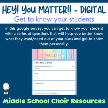 Preview of Hey! You Matter - Google Survey Student Questionnaire 