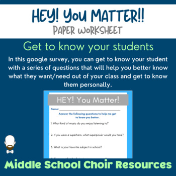 Preview of Hey! You Matter - Paper Worksheet