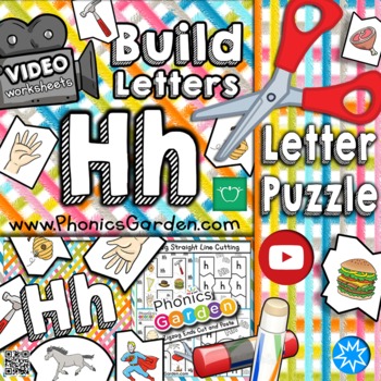 Hh | Letter Puzzle | MP4 Downloadable VIDEO | Cut & Paste | Phonics Garden